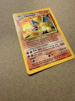 Pokemon TCG Charizard MP Base Set Holo 4/102 Unlimited English 1999 - Image 5