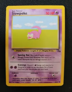 Pokemon fossil red logo 3rd print 1999 2000 slowpoke 55/62 - Image 1