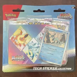 Pokemon TCG Prismatic Evolutions Tech Sticker Collection 3-Pack Glaceon - Image 1