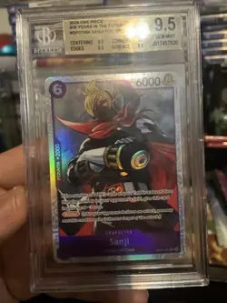 One Piece TCG English Sanji Super Rare BGS 9.5 OP07-064 2025 Sanji Foil SR - Image 1