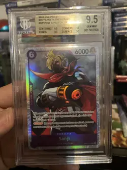One Piece TCG English Sanji Super Rare BGS 9.5 OP07-064 2025 Sanji Foil SR - Image 2
