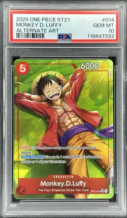 One Piece Monkey D. Luffy Alternate Art #ST21-014 Gear5 Starter Deck (PSA 10) - Image 1