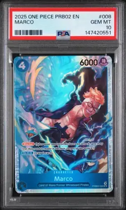 2025 One Piece PRB02-008 Marco SR PSA 10! - Image 1