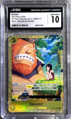 One Piece TCG Dereshi! Rare Alt Art CGC 10, Best Selectikn Vol. 4 OP09-117, 2025 - Image 1