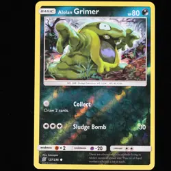 Pokemon TCG Grimer 127/236 Unified Minds Reverse Holo Common Card 2019 LP+ - Image 1