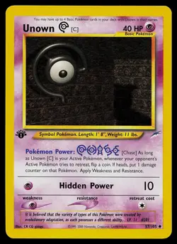 Pokemon Card - Unown [C] Neo Destiny 57/105 1st Edition Uncommon - Image 1