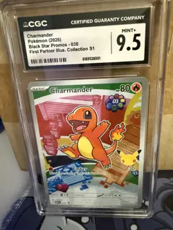 Charmander Black Star Promo 038 Pokemon TCG Card 2026 Flame Basic CGC 9.5 - Image 1