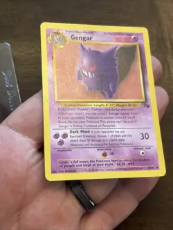 Vintage Gengar 20/62 Fossil Pokemon Card TCG Non-Holo Rare 1999 MP - Image 3