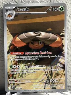 Pokemon TCG Crustle 186/182 Destined Rivals Illustration Rare Card - Image 1