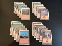 White Border MTG Land Lot 20 Mountain Basic Lands Old Border (LP) - Image 1