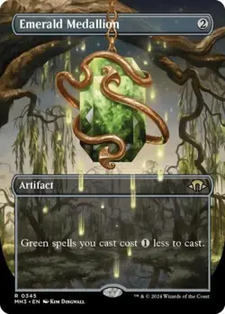 MTG English Emerald Medallion (Borderless) NM Foil Modern Horizons 3 - Image 1