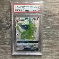 PSA 10 Espeon GX SV60/SV94 Hidden Fates Shiny Vault Pokemon 2019 - Image 1