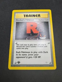 Pokemon Rocket's Hideout Team Rocket ( Gengar ) 1st Edition Card 63/64 NM++ - Image 3