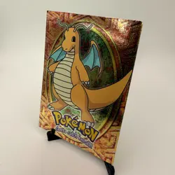 Dragonite Holo Texture Black Logo Topps E12 of 12 Pokemon Card Holo - Image 1