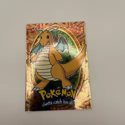 Dragonite Holo Texture Black Logo Topps E12 of 12 Pokemon Card Holo - Image 2