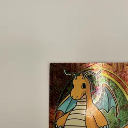 Dragonite Holo Texture Black Logo Topps E12 of 12 Pokemon Card Holo - Image 3