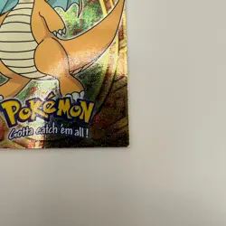Dragonite Holo Texture Black Logo Topps E12 of 12 Pokemon Card Holo - Image 5