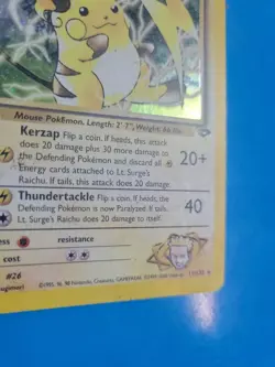 Pokemon Lt. Surge's Raichu Gym Challenge 11/132 Wizards 2000 - Image 4