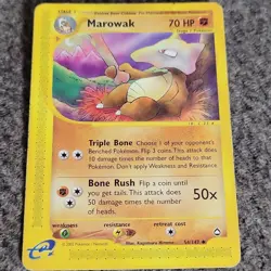 Pokemon TCG Marowak 54/147 Aquapolis Uncommon Regular EN Stage 1 70HP 2002 - Image 1