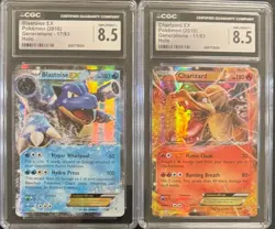 SEQUENTIAL CGC 8.5 BLASTOISE EX 17 CHARIZARD EX 11 GENERATIONS HOLO POKEMON - Image 1
