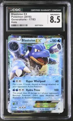 SEQUENTIAL CGC 8.5 BLASTOISE EX 17 CHARIZARD EX 11 GENERATIONS HOLO POKEMON - Image 2