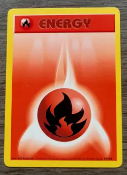 Pokemon Cards: Base Set 4th Edition 1999-2000 Common: Fire Energy 98/102 - Image 1