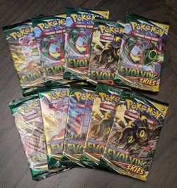 Lot of (10) Pokemon TCG Sword & Shield Evolving Skies Booster Packs - NEW/SEALED - Image 1