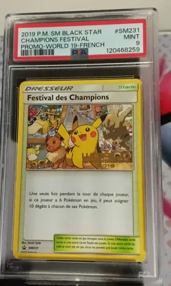 PSA 9 French Champions Festival World Championships 2019 Pokemon Promo SM231 - Image 1