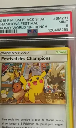 PSA 9 French Champions Festival World Championships 2019 Pokemon Promo SM231 - Image 3