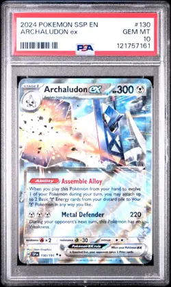 2024 POKEMON SSP EN-SURGING SPARKS #130 ARCHALUDON ex PSA 10 - Image 1