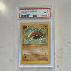 1999 Pokemon Fossil Kabuto 1st Edition 50/62 Regular PSA 6 English WOTC - Image 1