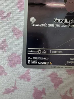 Pokemon TCG Cleffa SV03 Obsidian Flames 202/197 Full Art Holo UR Basic 30 HP EN - Image 4