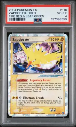2004 Pokemon EX FireRed & LeafGreen 116 Zapdos ex Holo PSA 4 157398559 - Image 1