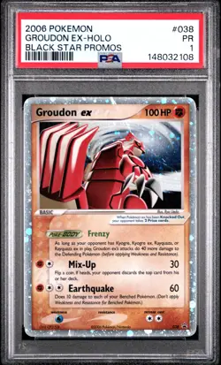 2006 POKEMON BLACK STAR PROMOS #038 GROUDON EX-HOLO PSA 1 - Image 1