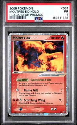 2005 POKEMON BLACK STAR PROMOS #031 MOLTRES EX-HOLO PSA 1 - Image 1