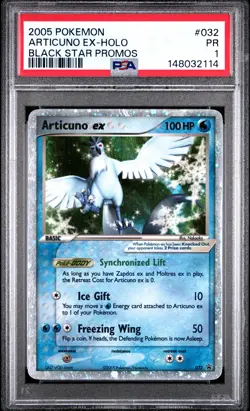 2005 POKEMON BLACK STAR PROMOS #032 ARTICUNO EX-HOLO PSA 1 - Image 1