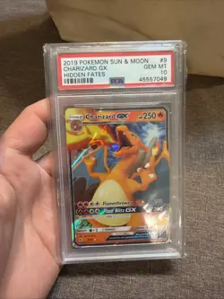 PSA 10 Charizard Gx 9/68 Hidden Fates Pokemon - Image 1
