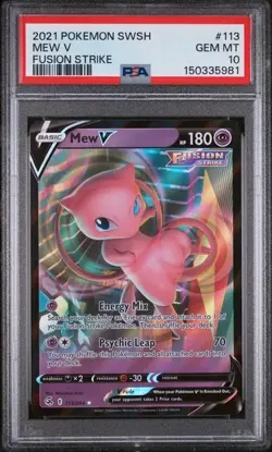 2021 POKEMON SWORD & SHIELD FUSION STRIKE #113 MEW V PSA 10 - Image 1