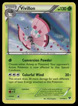 Vivillon 17/146 Holo Rare XY Pokemon NM/M - Image 1