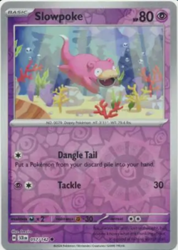 Slowpoke #057/142 Stellar Crown Reverse Holo Common - Pokemon TCG Near Mint - Image 1