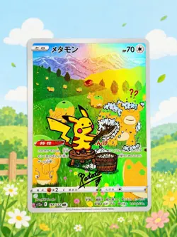 Hand Painted Pokemon Ditto VSTAR Universe Art Rare #197/172 Japanese By: Potato - Image 1