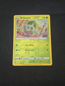 Bulbasaur 001/078 Pokemon GO Reverse Holo Rare Pokemon TCG Light Played - Image 1