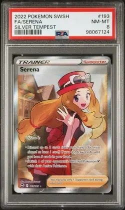 SERENA #193 PSA 8 2022 POKEMON SWORD & SHIELD SILVER TEMPEST FULL ART - Image 1