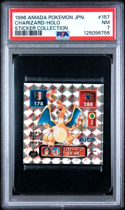 PSA 7 NR Mint 1996 AMADA POKEMON JAPANESE STICKER COLLECTION #157 CHARIZARD HOLO - Image 1