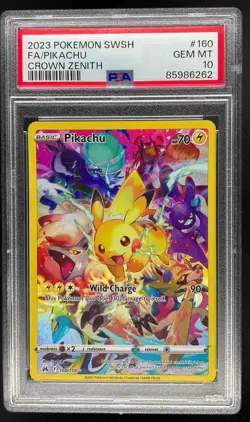 2023 Pokemon SW&SH Crown Zenith Pikachu Full Art PSA 10 Gem Mint #160/159 - Image 1