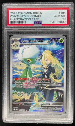2025 Pokemon S&V Destined Rivals Cynthia's Roserade IR PSA 10 Gem Mint #184/182 - Image 1