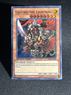 YUGIOH • GILFORD THE LIGHTNING • ULTRA RARE • SBAD-EN008 • 1st EDITION • - Image 3