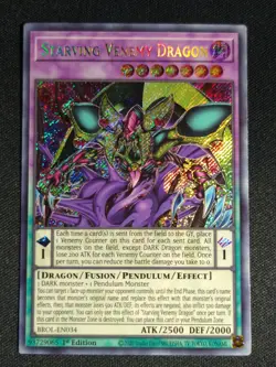 Yugioh - Starving Venemy Dragon BROL-EN034 1st Secret Rare NM - Image 1