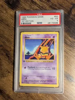 Pokemon WOTC 1999 🔮 Abra 1st Edition Base Set Shadowless 43/102 ✨ Low Pop PSA 4 - Image 2