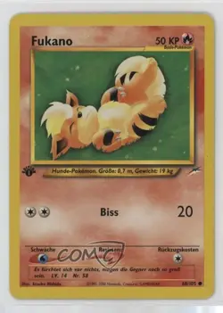 Growlithe German 1st Ed. Pokemon Neo Destiny #68 2002 - Image 1